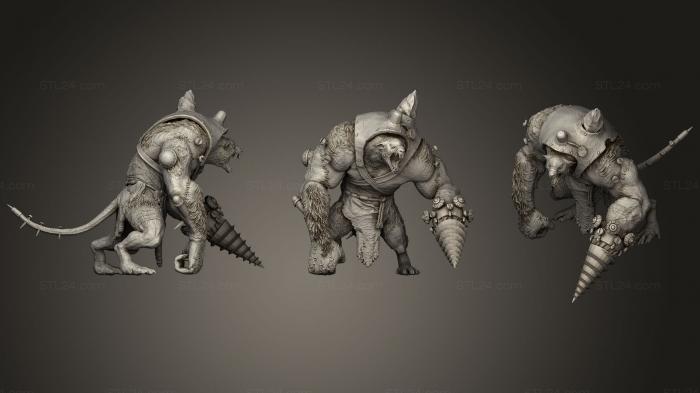 Figurines heroes, monsters and demons (Moulder Rat Ogre2, STKM_1006) 3D models for cnc